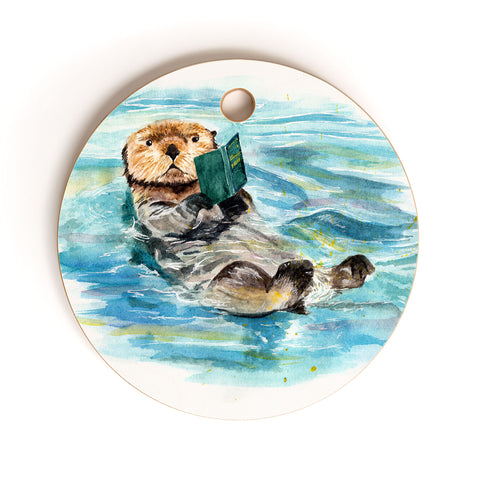 Anna Shell reading otter Cutting Board Round