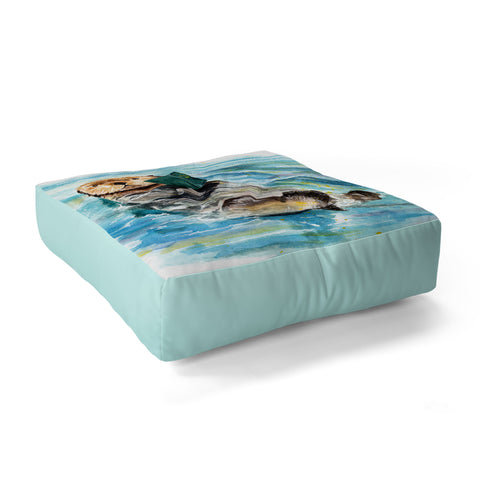 Anna Shell reading otter Floor Pillow Square