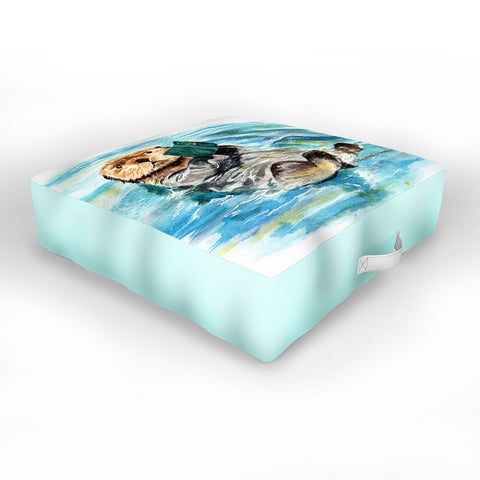 Anna Shell reading otter Outdoor Floor Cushion