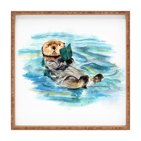 Anna Shell reading otter Square Tray