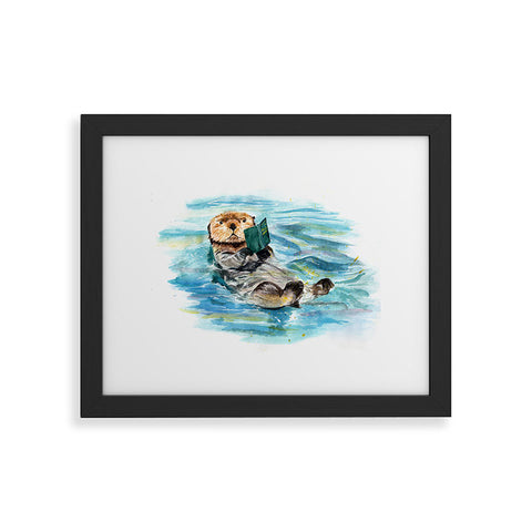 Anna Shell reading otter Framed Art Print