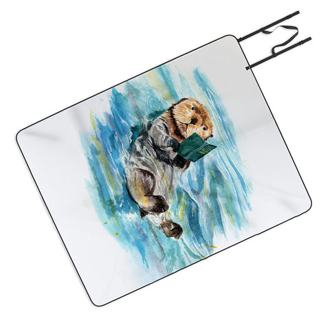 Anna Shell reading otter Picnic Blanket
