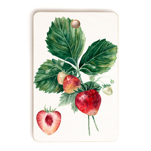 Anna Shell Strawberry botanical art Cutting Board Rectangle