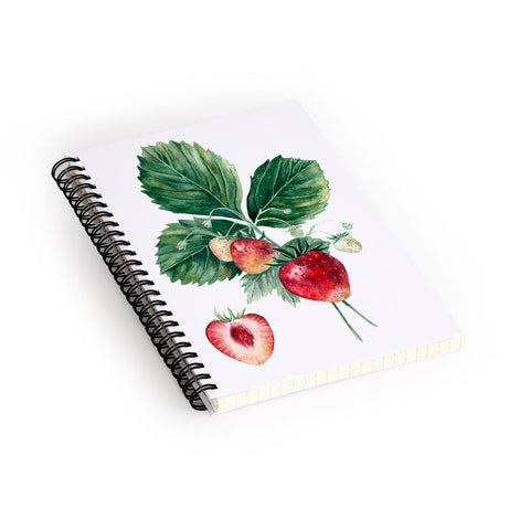 Anna Shell Strawberry botanical art Spiral Notebook