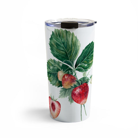 Anna Shell Strawberry botanical art Travel Mug