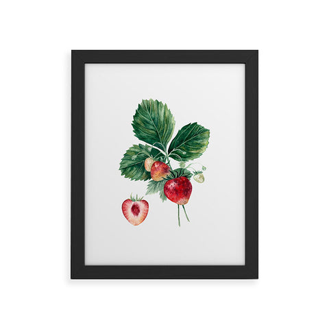 Anna Shell Strawberry botanical art Framed Art Print