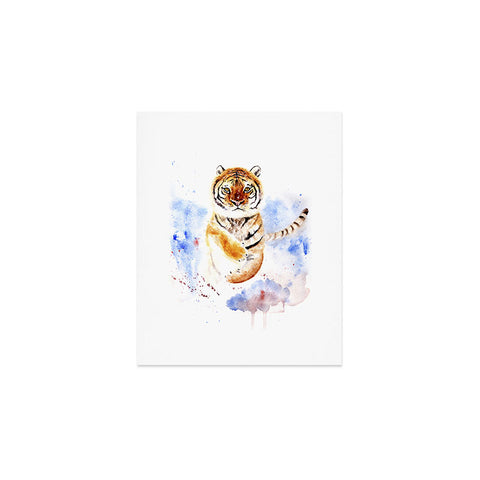 Anna Shell Tiger in snow Art Print