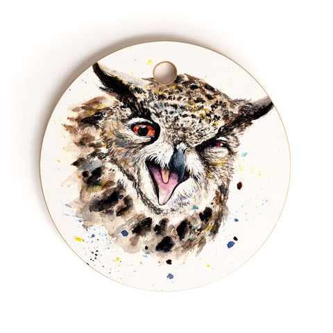 Anna Shell Winking Owl Cutting Board Round