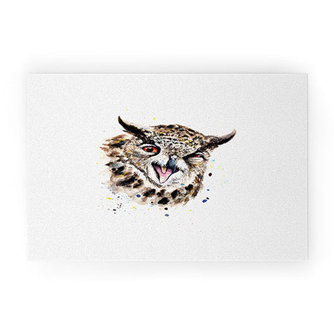 Anna Shell Winking Owl Welcome Mat