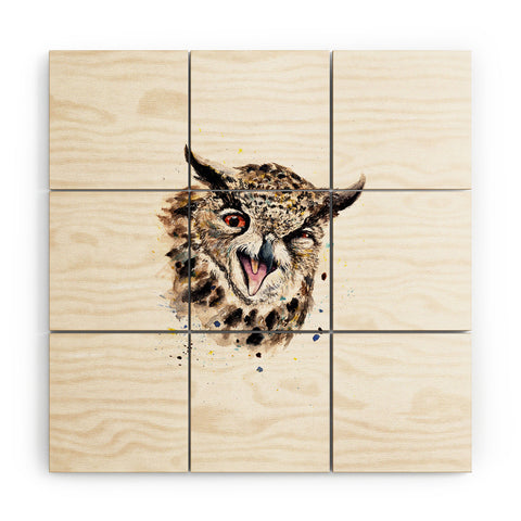 Anna Shell Winking Owl Wood Wall Mural