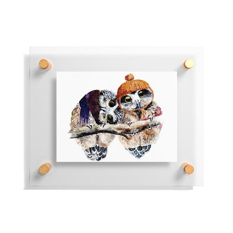 Anna Shell Winter owls Floating Acrylic Print