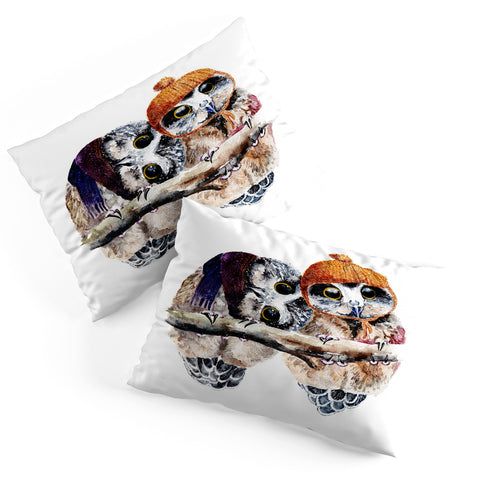 Anna Shell Winter owls Pillow Shams