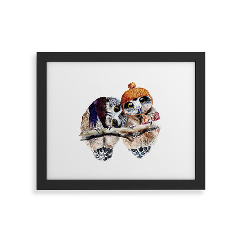 Anna Shell Winter owls Framed Art Print