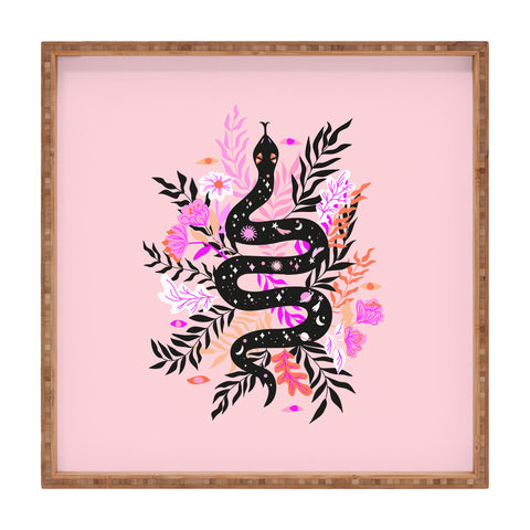 Anneamanda cosmic snake Square Tray
