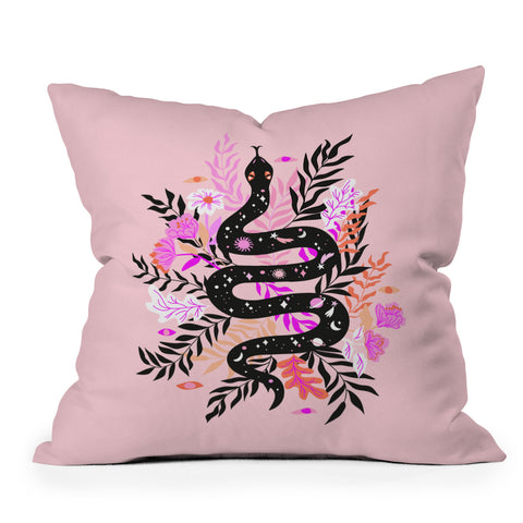 Anneamanda cosmic snake Throw Pillow