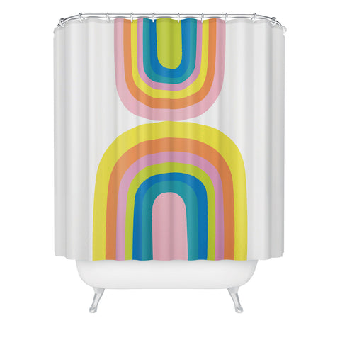 Anneamanda happy rainbows Shower Curtain