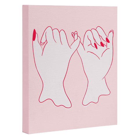 Anneamanda pinkie promise pink Art Canvas
