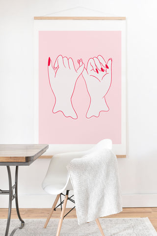 Anneamanda pinkie promise pink Art Print And Hanger