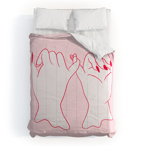 Anneamanda pinkie promise pink Comforter