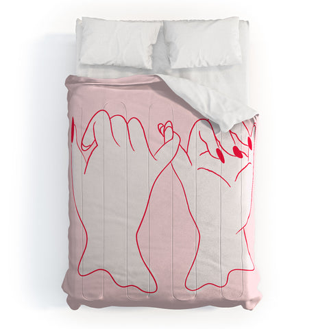 Anneamanda pinkie promise pink Comforter