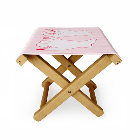 Anneamanda pinkie promise pink Folding Stool