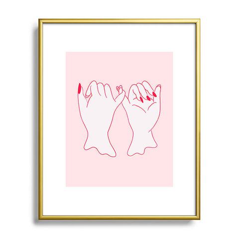 Anneamanda pinkie promise pink Metal Framed Art Print