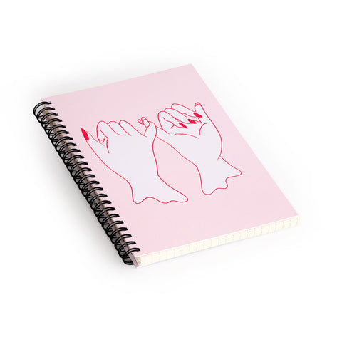 Anneamanda pinkie promise pink Spiral Notebook