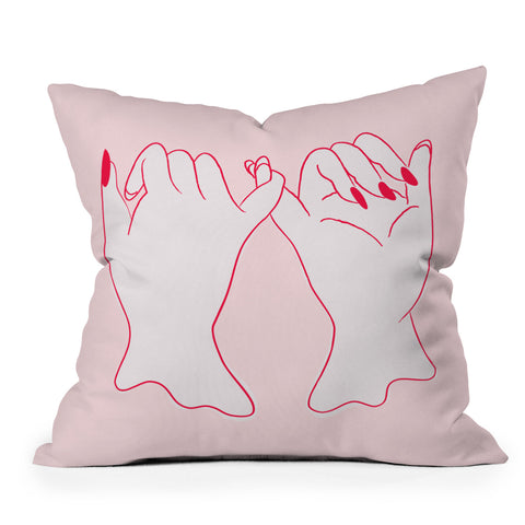 Anneamanda pinkie promise pink Outdoor Throw Pillow