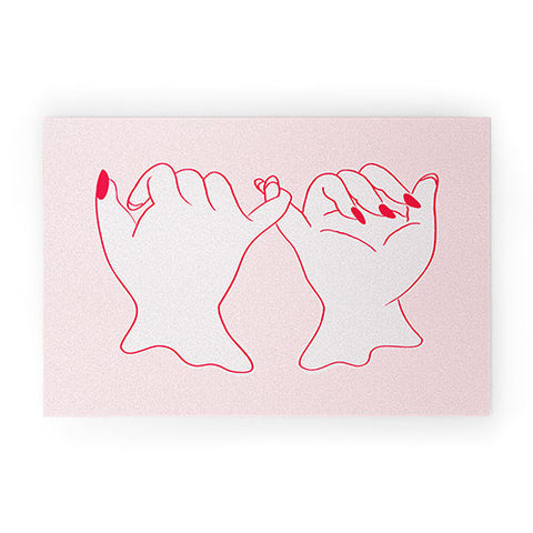 Anneamanda pinkie promise pink Welcome Mat