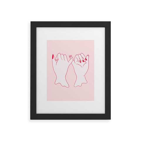 Anneamanda pinkie promise pink Framed Art Print
