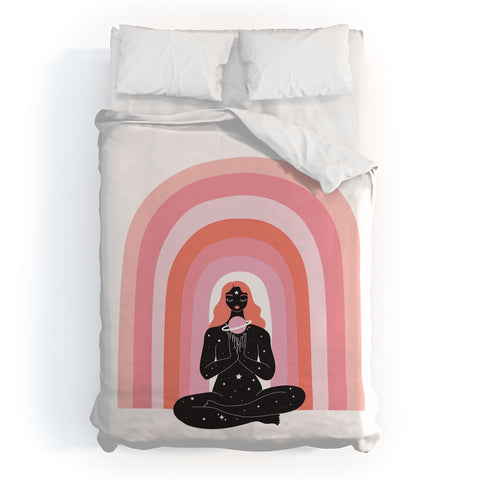 Anneamanda rainbow meditation Duvet Cover
