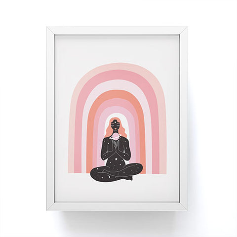 Anneamanda rainbow meditation Framed Mini Art Print