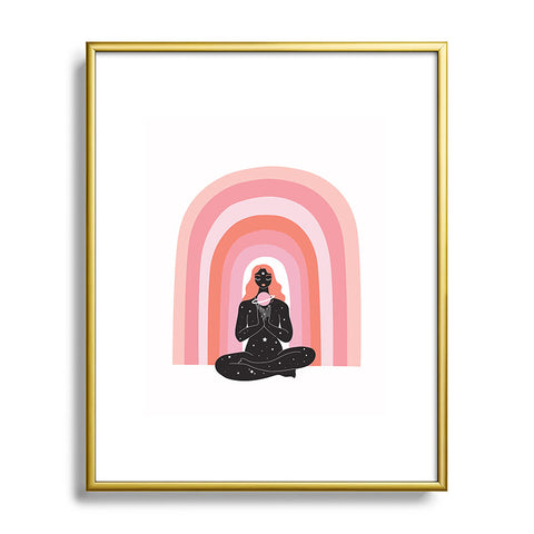 Anneamanda rainbow meditation Metal Framed Art Print