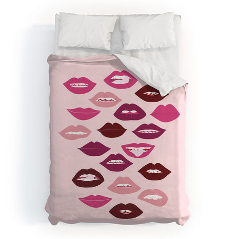 Anneamanda ruby lips Duvet Cover
