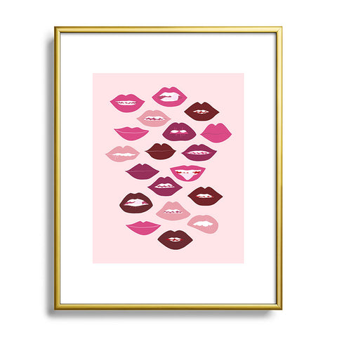 Anneamanda ruby lips Metal Framed Art Print