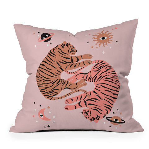Anneamanda sleeping tigers Throw Pillow