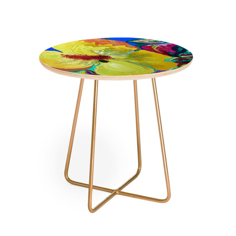 ANoelleJay Birthday Acrylic Yellow Orange Round Side Table