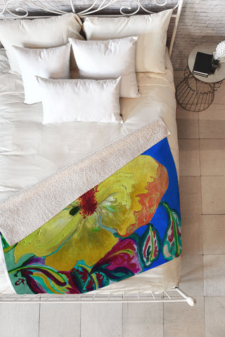 ANoelleJay Birthday Acrylic Yellow Orange Fleece Throw Blanket