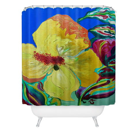 ANoelleJay Birthday Acrylic Yellow Orange Shower Curtain