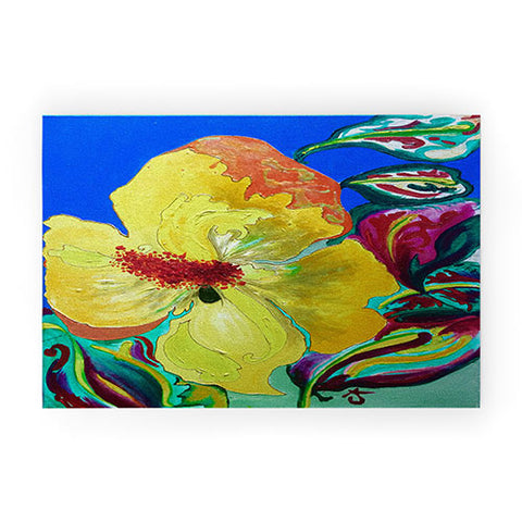 ANoelleJay Birthday Acrylic Yellow Orange Welcome Mat