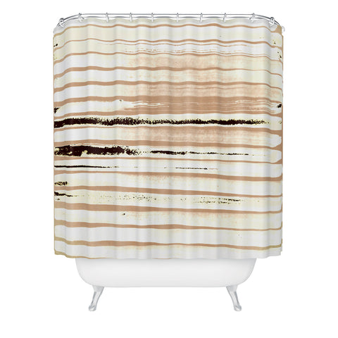 ANoelleJay Brown Earth Lines Shower Curtain