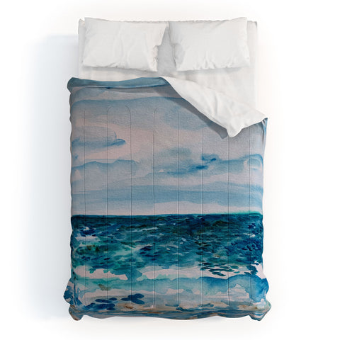 ANoelleJay Cabo Beach Mexico Watercolor 1 Comforter