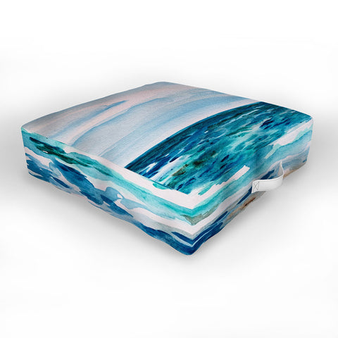 ANoelleJay Cabo Beach Mexico Watercolor 1 Outdoor Floor Cushion