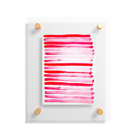 ANoelleJay Christmas Candy Cane Red Stripe Floating Acrylic Print