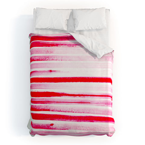 ANoelleJay Christmas Candy Cane Red Stripe Duvet Cover