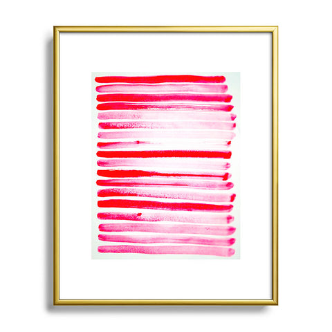 ANoelleJay Christmas Candy Cane Red Stripe Metal Framed Art Print