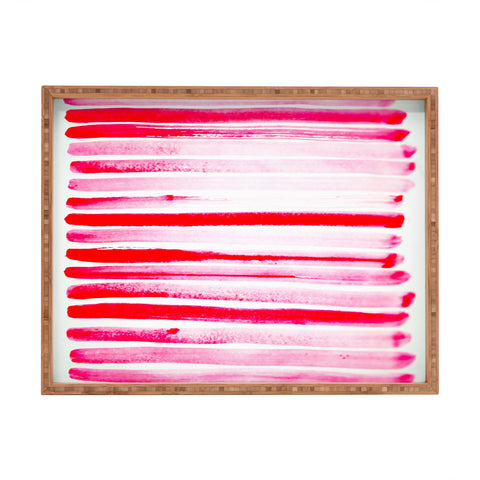 ANoelleJay Christmas Candy Cane Red Stripe Rectangular Tray