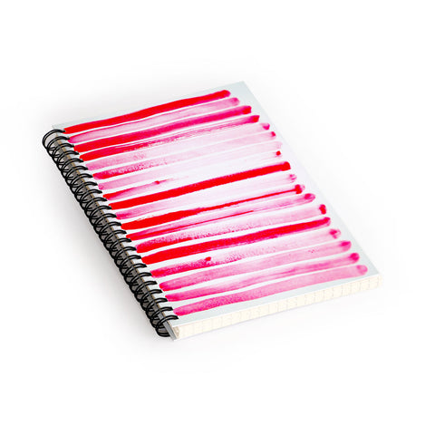 ANoelleJay Christmas Candy Cane Red Stripe Spiral Notebook