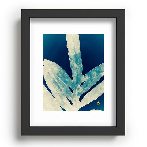 ANoelleJay Green Fern at Midnight Bright Navy Blue Recessed Framing Rectangle