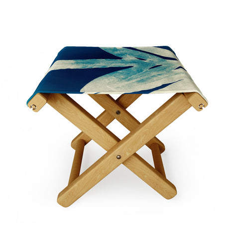 ANoelleJay Green Fern at Midnight Bright Navy Blue Folding Stool